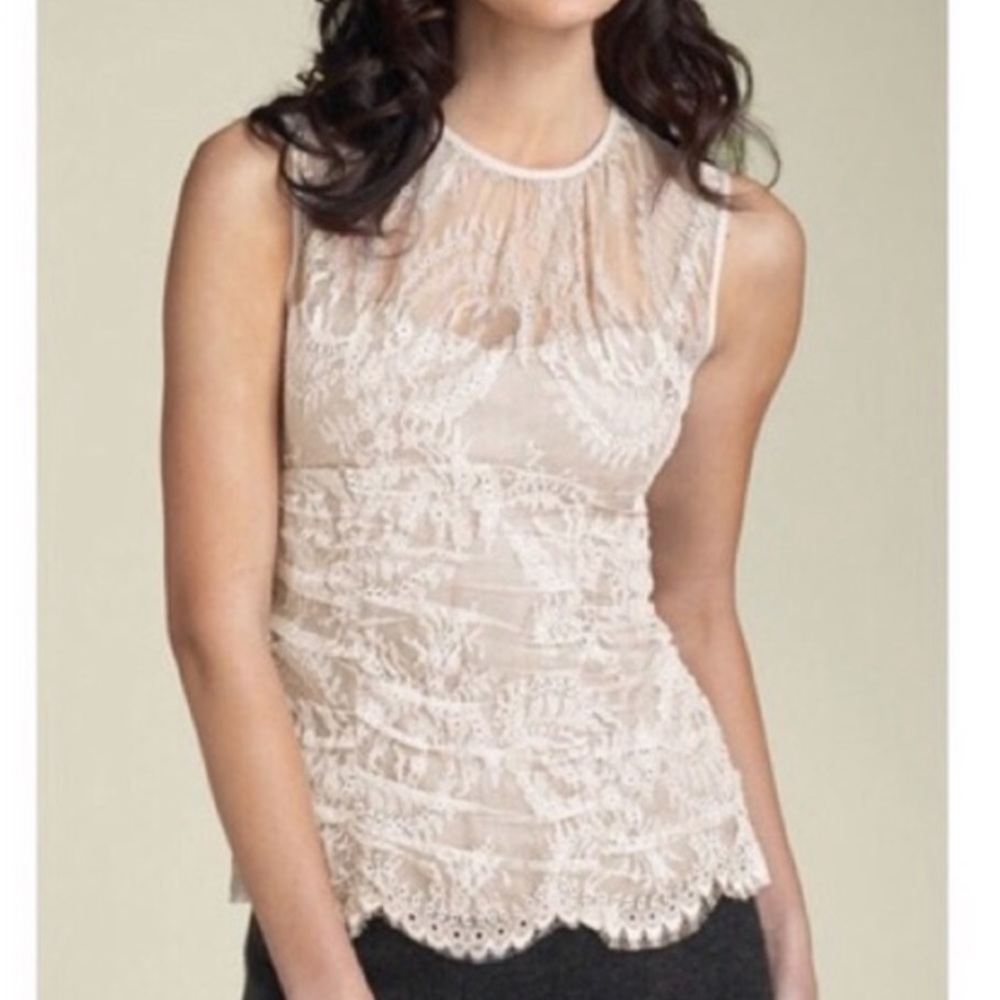 Nanette Lepore ecru lace top